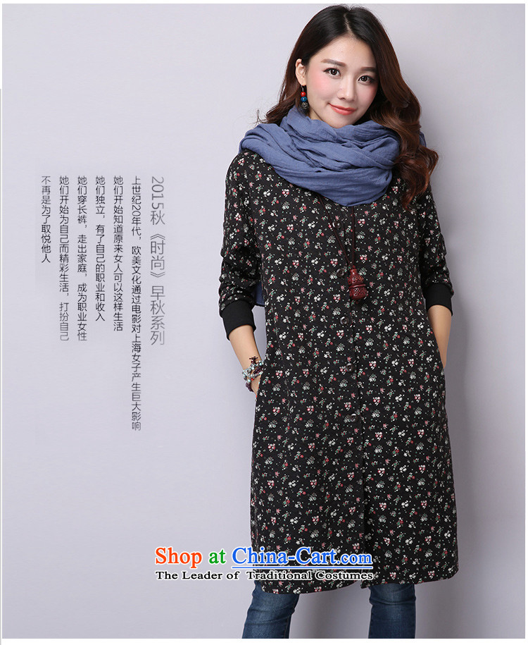 2015 Autumn and Winter Korea MEISUDI version of large numbers of ladies literary and artistic floral loose video in thin long cotton waffle long-sleeve sweater folder dark blue XXL picture, prices, brand platters! The elections are supplied in the national character of distribution, so action, buy now enjoy more preferential! As soon as possible.
