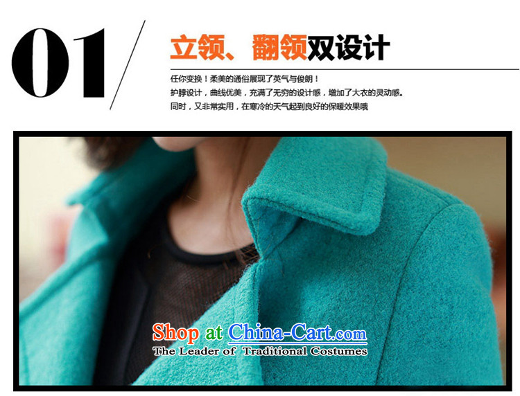 Sin has 2015 autumn and winter new a wool coat Korean Sau San fleece thin graphics long hair? female green jacket S picture, prices, brand platters! The elections are supplied in the national character of distribution, so action, buy now enjoy more preferential! As soon as possible.