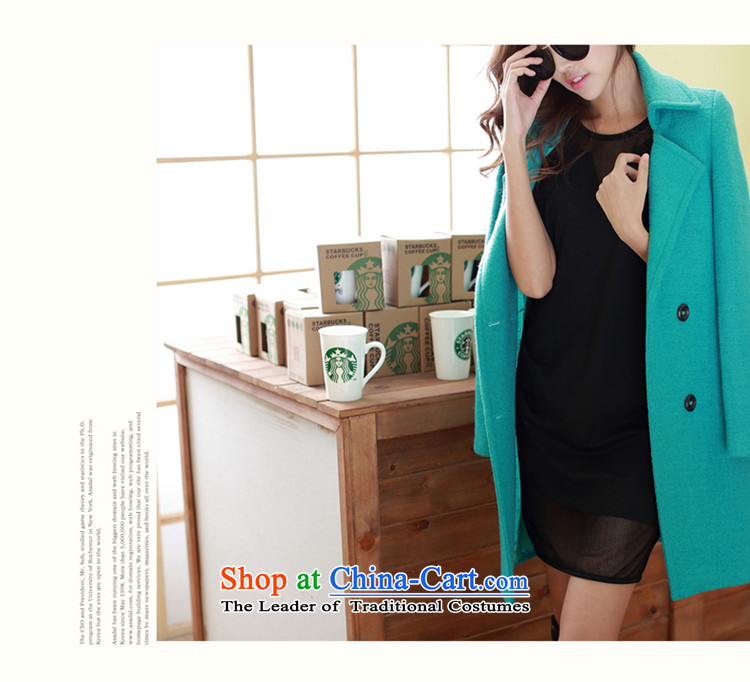 Sin has 2015 autumn and winter new a wool coat Korean Sau San fleece thin graphics long hair? female green jacket S picture, prices, brand platters! The elections are supplied in the national character of distribution, so action, buy now enjoy more preferential! As soon as possible.