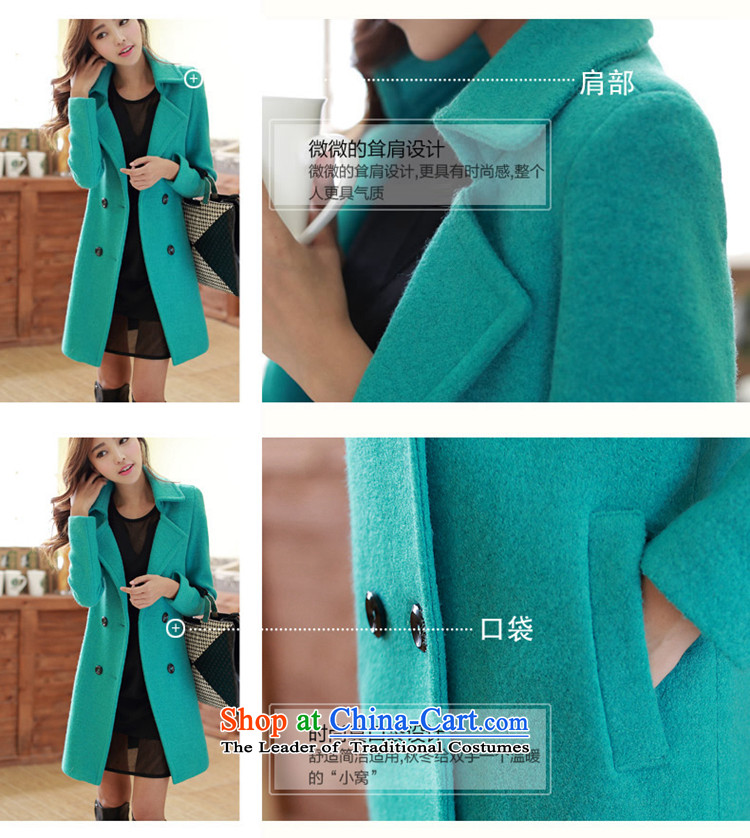 Sin has 2015 autumn and winter new a wool coat Korean Sau San fleece thin graphics long hair? female green jacket S picture, prices, brand platters! The elections are supplied in the national character of distribution, so action, buy now enjoy more preferential! As soon as possible.