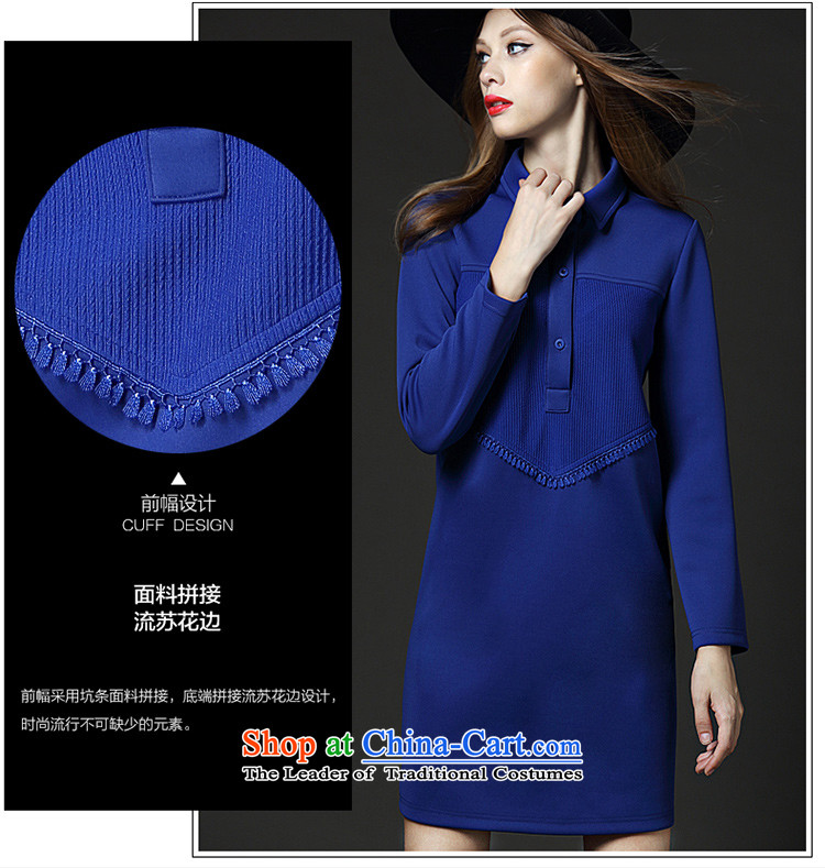 The dumping to increase women's code 2015 new) long skirt wear shirts lapel       E2537 Sau San blue 5XL 190-210 around 922.747 picture, prices, brand platters! The elections are supplied in the national character of distribution, so action, buy now enjoy more preferential! As soon as possible.