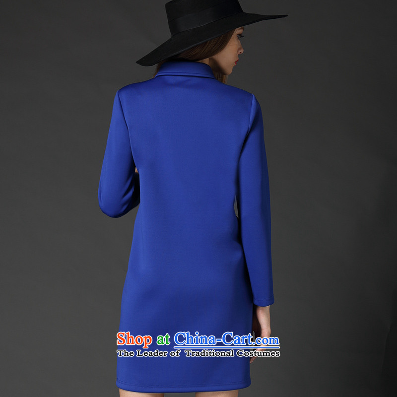 The dumping to increase women's code 2015 new) long skirt wear shirts lapel       E2537 Sau San blue 5XL 190-210, of about sovereignty (smeilovly) , , , shopping on the Internet
