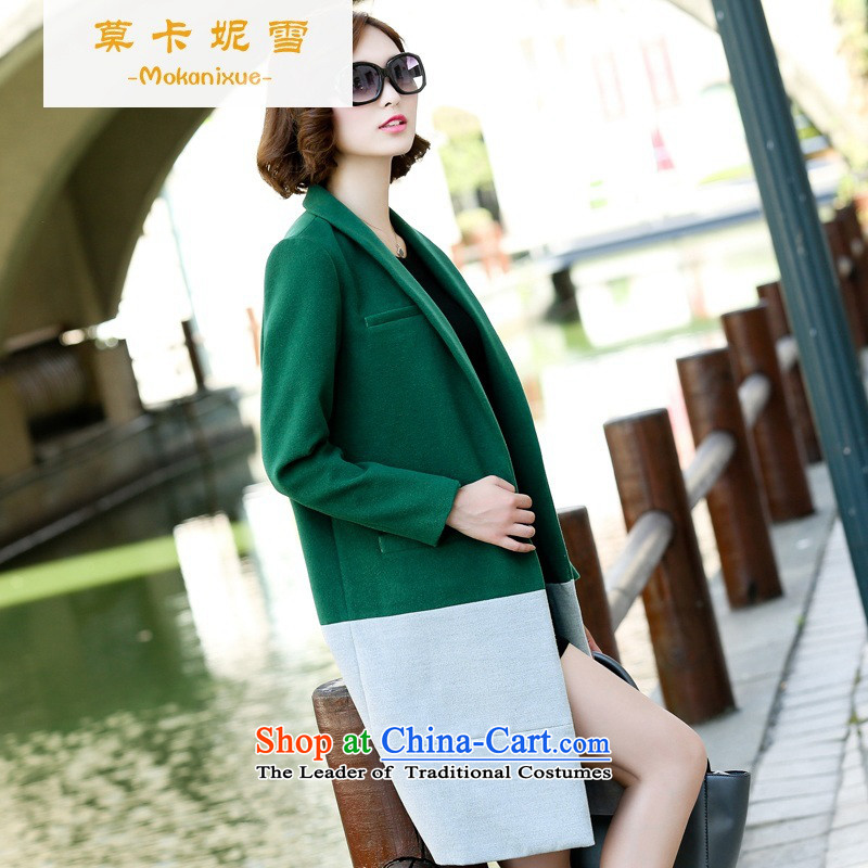Morcar Connie snow 2015 Fall/Winter Collections of the new version of the greater number of Korean champs elysees wind a wool coat thin hair? Graphics Sau San jacket, blue , M Long Moka Connie Snow (mokanixue) , , , shopping on the Internet