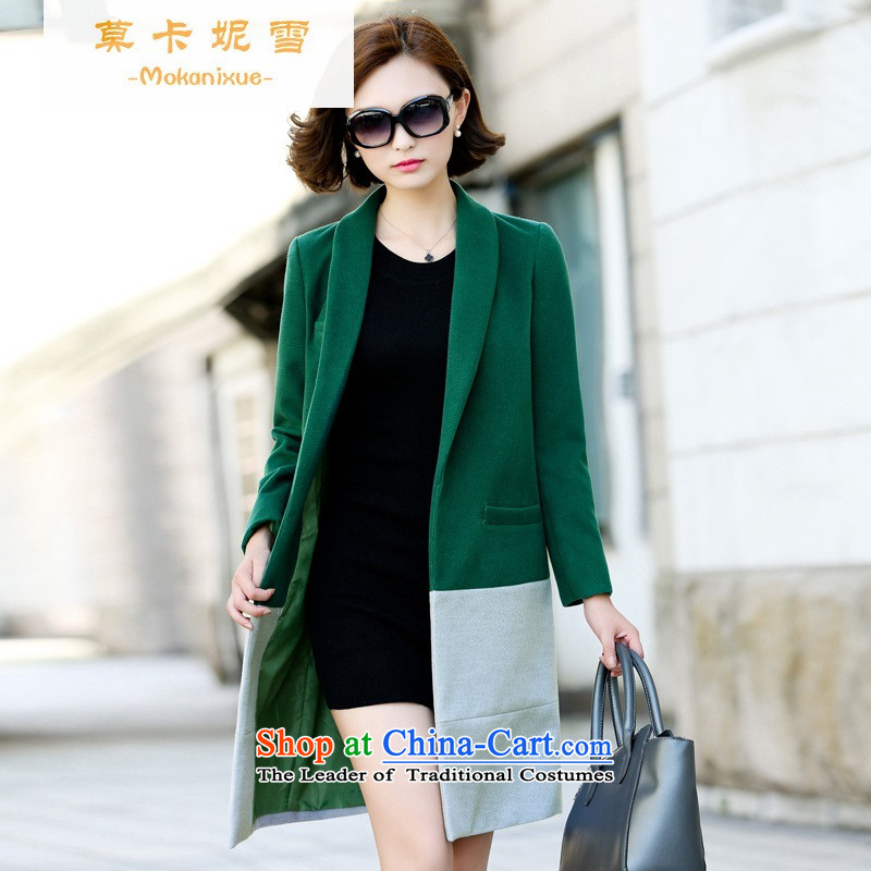 Morcar Connie snow 2015 Fall/Winter Collections of the new version of the greater number of Korean champs elysees wind a wool coat thin hair? Graphics Sau San jacket, blue , M Long Moka Connie Snow (mokanixue) , , , shopping on the Internet