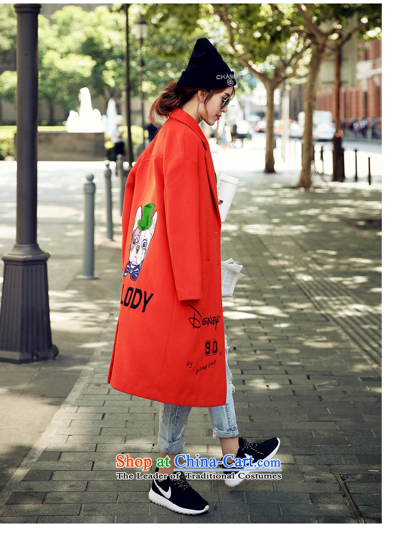 2015 Autumn and winter e-lycra new Korean small dog pattern letters in long hair embroidered jacket red XXL pictures?, prices, brand platters! The elections are supplied in the national character of distribution, so action, buy now enjoy more preferential! As soon as possible.