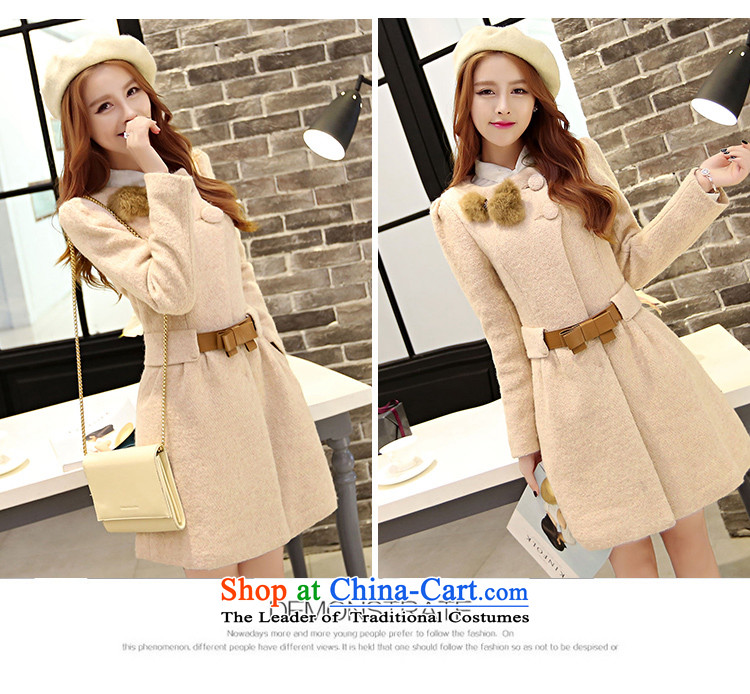 Kam Ming Yue? female coats seven winter 2015 Korean version of the new thickening of female Sau San Mao jacket?? In coats long woolen coat female rice flour color L picture, prices, brand platters! The elections are supplied in the national character of distribution, so action, buy now enjoy more preferential! As soon as possible.