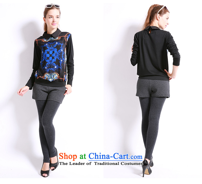 Luo Shani flower forming the women's code of the Netherlands thick sister winter clothing to increase long-sleeved knitted T-shirt video Thin Layer Shirt Female 13270 2XL Photo Black, prices, brand platters! The elections are supplied in the national character of distribution, so action, buy now enjoy more preferential! As soon as possible.