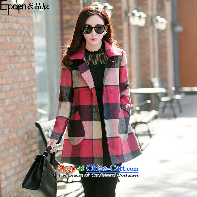 Yi Jin _epcen No. 2015_ autumn and winter female new products are graphics thin-decorated mine-gridGT9612 jacket?Picture gross colorM