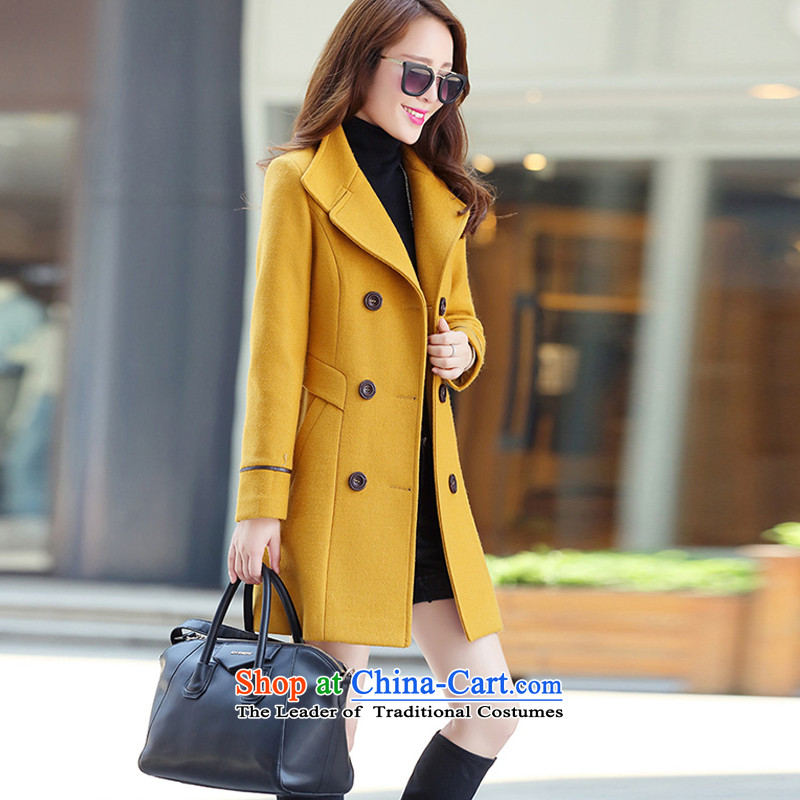 The autumn and winter load 1482#2015 new women's decoration in double-yellow jacket? L gross Cheuk-yan Yi Yan Shopping on the Internet has been pressed.