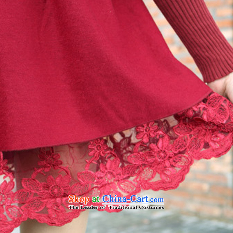Arthur magic yi 2015 autumn, the major new code Women Korean fashion two false gross suits skirts? wine red M Arthur Magic Yi shopping on the Internet has been pressed.