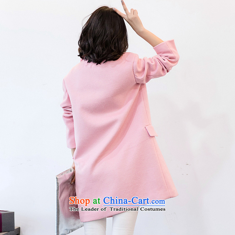The ki autumn and winter coats of stylish girl Ms.? What gross jacket pink coat temperament Korean Sau San jacket female pink XL, of qi (kemeiqi) , , , shopping on the Internet