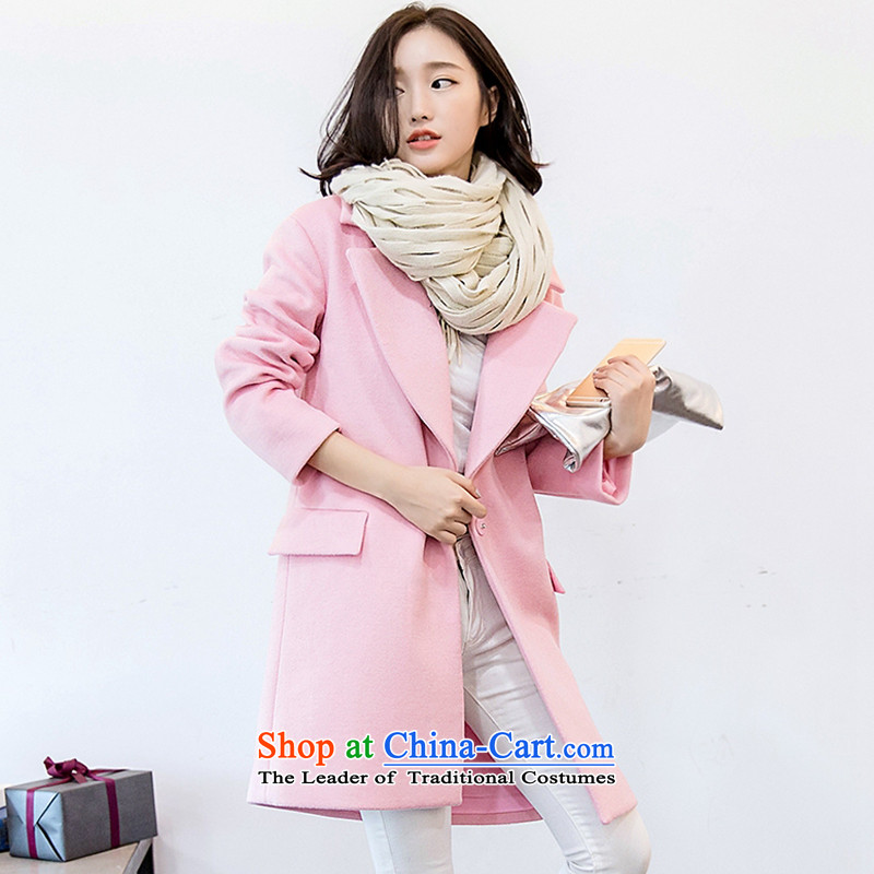 The ki autumn and winter coats of stylish girl Ms.? What gross jacket pink coat temperament Korean Sau San jacket female pink XL, of qi (kemeiqi) , , , shopping on the Internet
