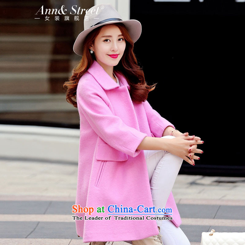 Anne Road 2015 new Korean Sleek and versatile solid color large relaxd single row clip hair? coats jacket female pink M, Anne Avenue (annstreet) , , , shopping on the Internet