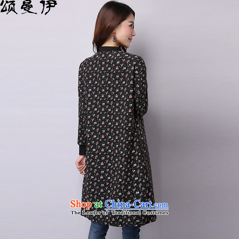 Chung Cayman El 2015 autumn and winter new Korean version of larger female stamp cardigan cotton coat 9919 Black M ode to Cayman El , , , shopping on the Internet