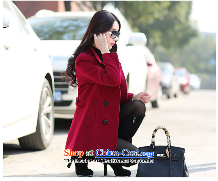 Yi Jin Tysan 2015 Fall/Winter Collections new coats of ladies hair? Korean wild jacket, wine red M picture, prices, brand platters! The elections are supplied in the national character of distribution, so action, buy now enjoy more preferential! As soon as possible.