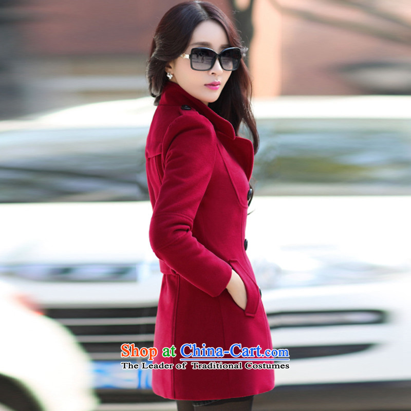 Yi Jin Tysan 2015 Fall/Winter Collections new coats of ladies hair? Korean wild jacket, wine red M Yi Jin Tysan (YIJINNISHANG) , , , shopping on the Internet