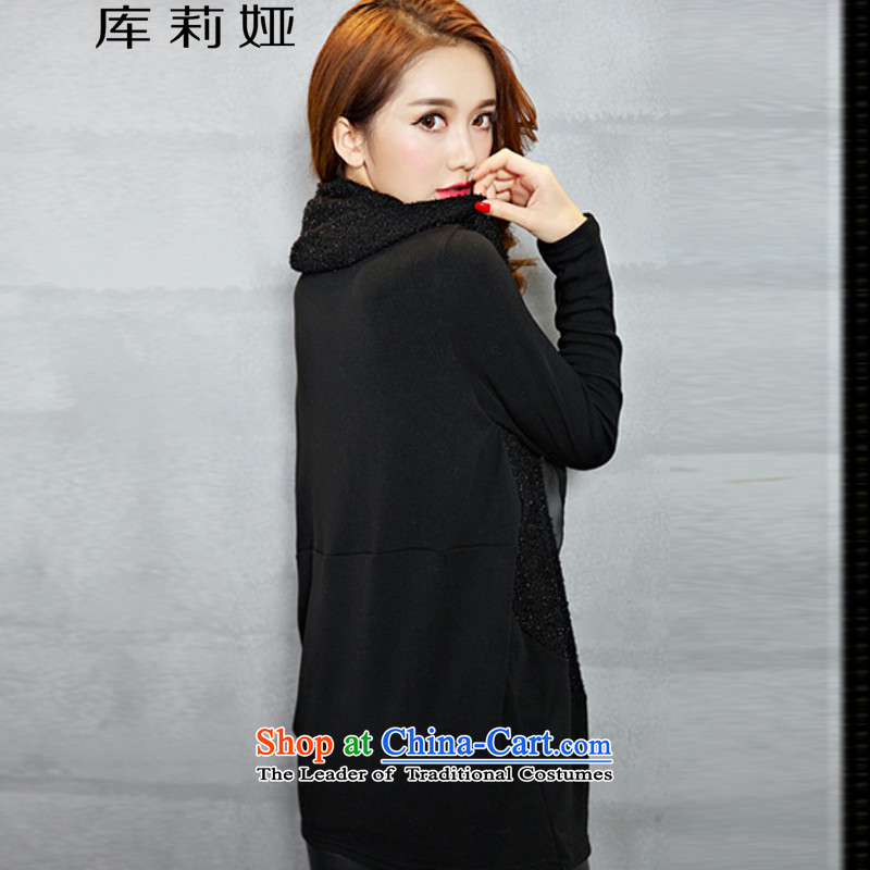 Library Leah 2015 new larger women Fall/Winter Collections Korean to intensify the knitwear K150 black velvet 3XL, load library Leah shopping on the Internet has been pressed.