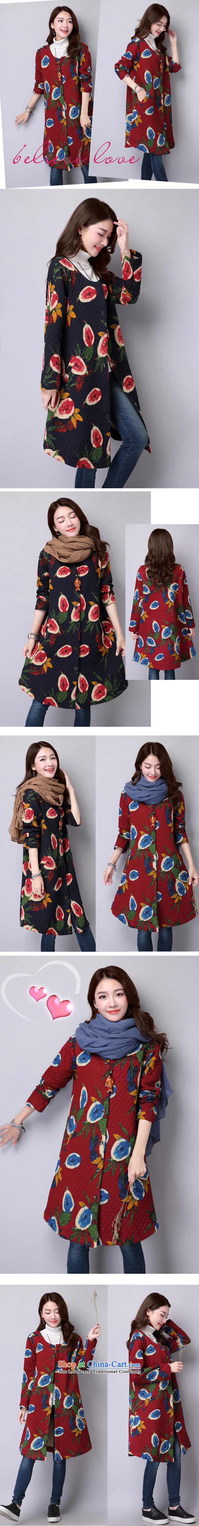 2015 Autumn and Winter Korea MEISUDI version of large numbers of ethnic women arts stamp folder unit in long wild loose video thin red jacket XL Photo, prices, brand platters! The elections are supplied in the national character of distribution, so action, buy now enjoy more preferential! As soon as possible.