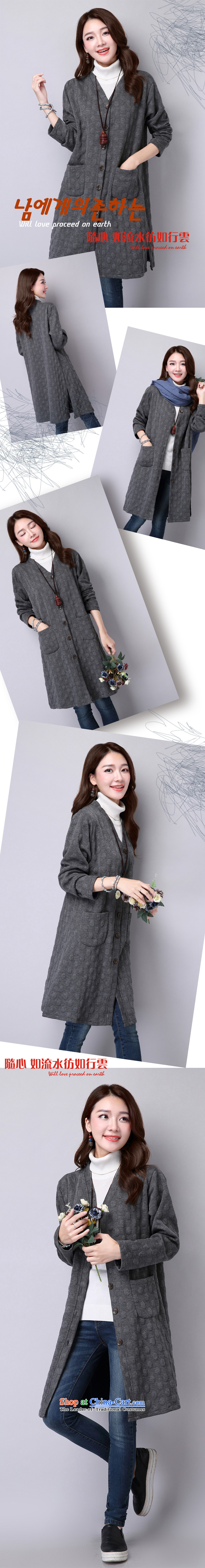 2015 Autumn and Winter Korea MEISUDI version of large code ladies casual relaxd graphics thin van Arts in long cardigan single row tie-ups jacket gray XL Photo, prices, brand platters! The elections are supplied in the national character of distribution, so action, buy now enjoy more preferential! As soon as possible.