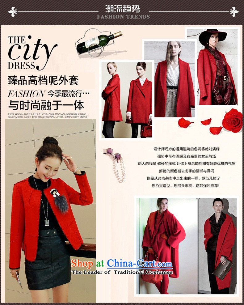 Cioni small wind round-neck collar short-gross? 2015 autumn and winter coats female new long-sleeved jacket wool coat? aristocratic Yellow M picture, prices, brand platters! The elections are supplied in the national character of distribution, so action, buy now enjoy more preferential! As soon as possible.