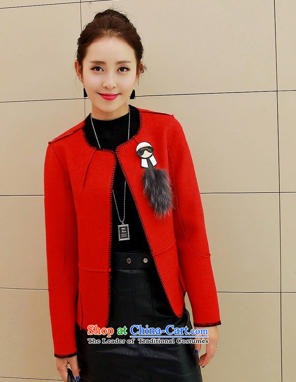 Cioni small wind round-neck collar short-gross? 2015 autumn and winter coats female new long-sleeved jacket wool coat? aristocratic Yellow M picture, prices, brand platters! The elections are supplied in the national character of distribution, so action, buy now enjoy more preferential! As soon as possible.