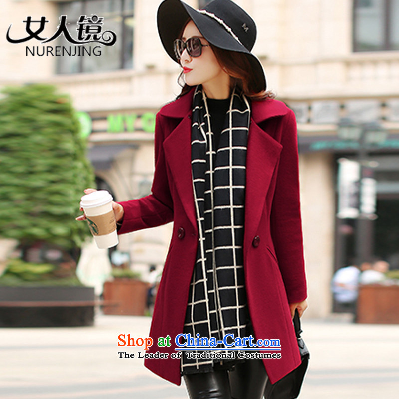 Women 2015 Fall/Winter Collections mirror the new graphics thin hair so Sau San jacket #N626 cherry red XL, Woman Mirror (nurenjing) , , , shopping on the Internet