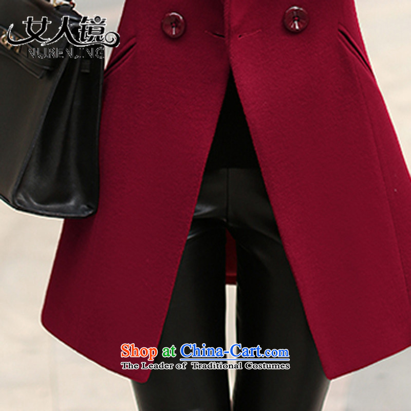 Women 2015 Fall/Winter Collections mirror the new graphics thin hair so Sau San jacket #N626 cherry red XL, Woman Mirror (nurenjing) , , , shopping on the Internet