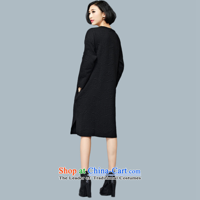 2015 Autumn and Winter Korea MEISUDI version of large numbers of ladies thick cotton loose video clip mm thin, long, forming the long-sleeved black skirt are loose) code (MISO (MEISUDI) , , , shopping on the Internet