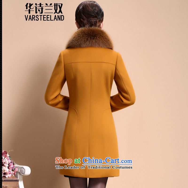 China, slave autumn and winter 2015 cashmere overcoat new girl? Long butted fox gross washable wool coat female Z238? Yellow XL, China of slavery (VARSTEELANO) , , , shopping on the Internet