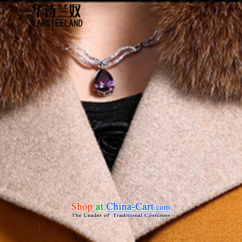 China, slave autumn and winter 2015 cashmere overcoat new girl? Long butted fox gross washable wool coat female Z238? Yellow XL, China of slavery (VARSTEELANO) , , , shopping on the Internet