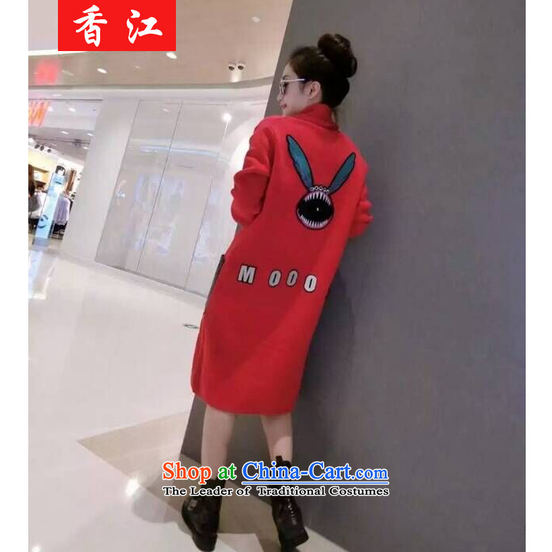 Xiang Jiang to increase women's burden of code 200 mm thick autumn replacing loose video thin plus lint-free thick coat thick sister in long wind jacket 5772 Black Large 5XL recommendations 175-215 code that Hong Kong has been pressed shopping on the Internet