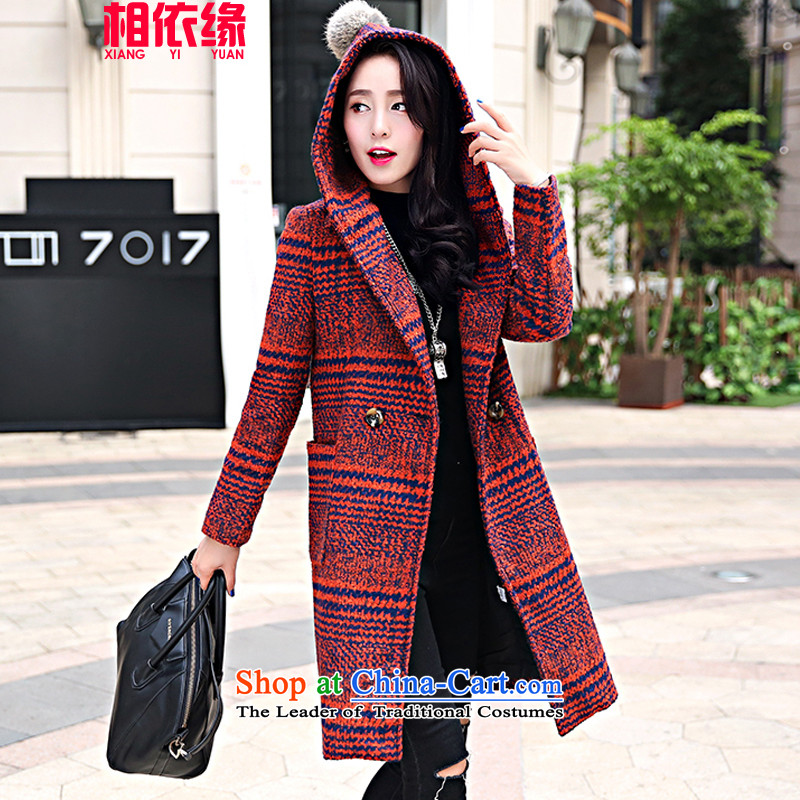 Dependency Edge gross? 2015 winter coats female new women in Korean long hair Sau San? 8518 female red of coat - COTTON?M