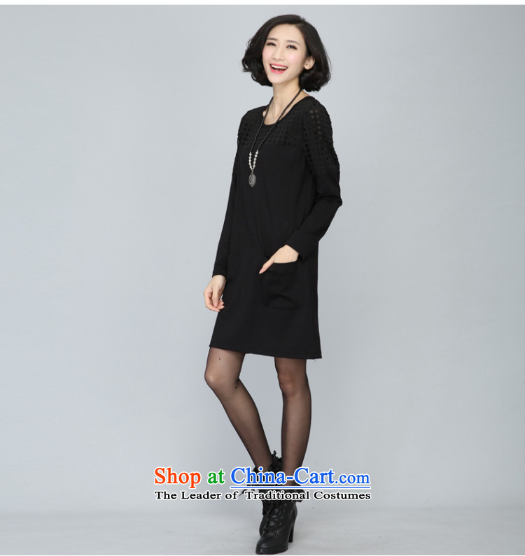 The United States and the Golan RHEA MEIYUAN Korean autumn 2015 to increase the number of women with thick mm loose video thin charming V-Neck trendy and comfortable wear long-sleeved dresses female Black V-Neck 5XL  recommendations 180-200 catty picture, prices, brand platters! The elections are supplied in the national character of distribution, so action, buy now enjoy more preferential! As soon as possible.
