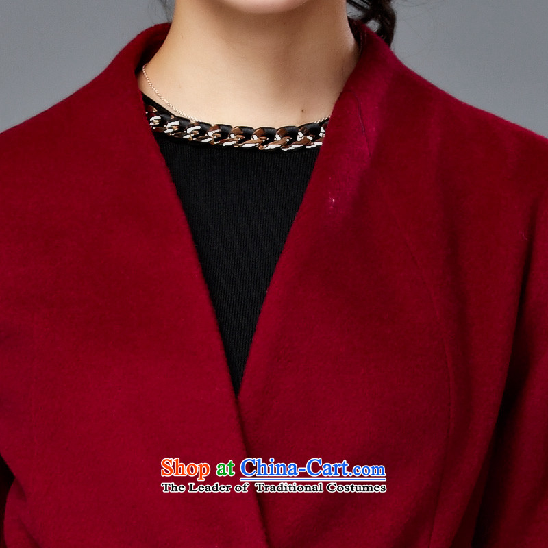 Youth Yi so new gross 2015 winter coats? Long Hoodie female Korean version of a wool coat Solid Color Sleek and versatile jacket female bourdeaux L, youthful Yi (qingchunyiran) , , , shopping on the Internet