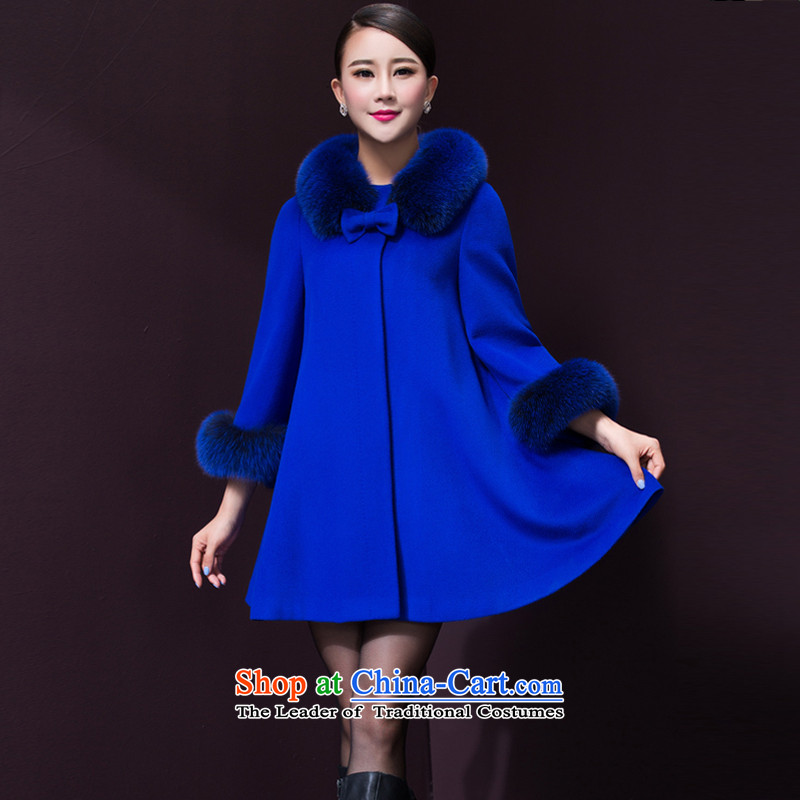 Alfa Romeo Lei cashmere overcoat female 2015 winter clothing new cloak gross butted? Long Large cashmere overcoat 499# 3XL, blue alfa romeo Lei (MIOULREY) , , , shopping on the Internet