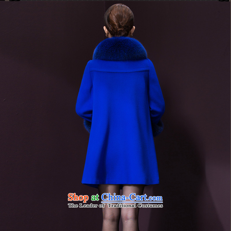 Alfa Romeo Lei cashmere overcoat female 2015 winter clothing new cloak gross butted? Long Large cashmere overcoat 499# 3XL, blue alfa romeo Lei (MIOULREY) , , , shopping on the Internet
