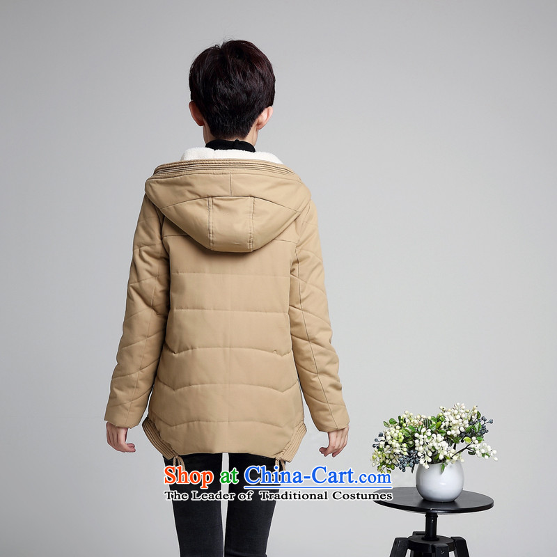 El-ju Yee Nga Winter load MOM 2015 new Korean Version) to increase long cap large female ãþòâ thick cotton coat YZ2863 MM KHAKI XXXXL, el-ju Yee Nga shopping on the Internet has been pressed.