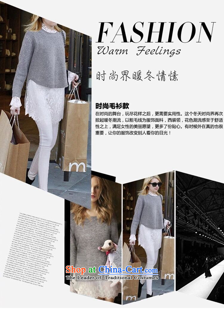 2015 Fall/Winter Collections Korean version of large numbers of ladies thick MM loose, Hin thin, thick sweater thick sister 200 catties thick Knitted Shirt + lace skirt two kit two kits XXXXXL picture, prices, brand platters! The elections are supplied in the national character of distribution, so action, buy now enjoy more preferential! As soon as possible.