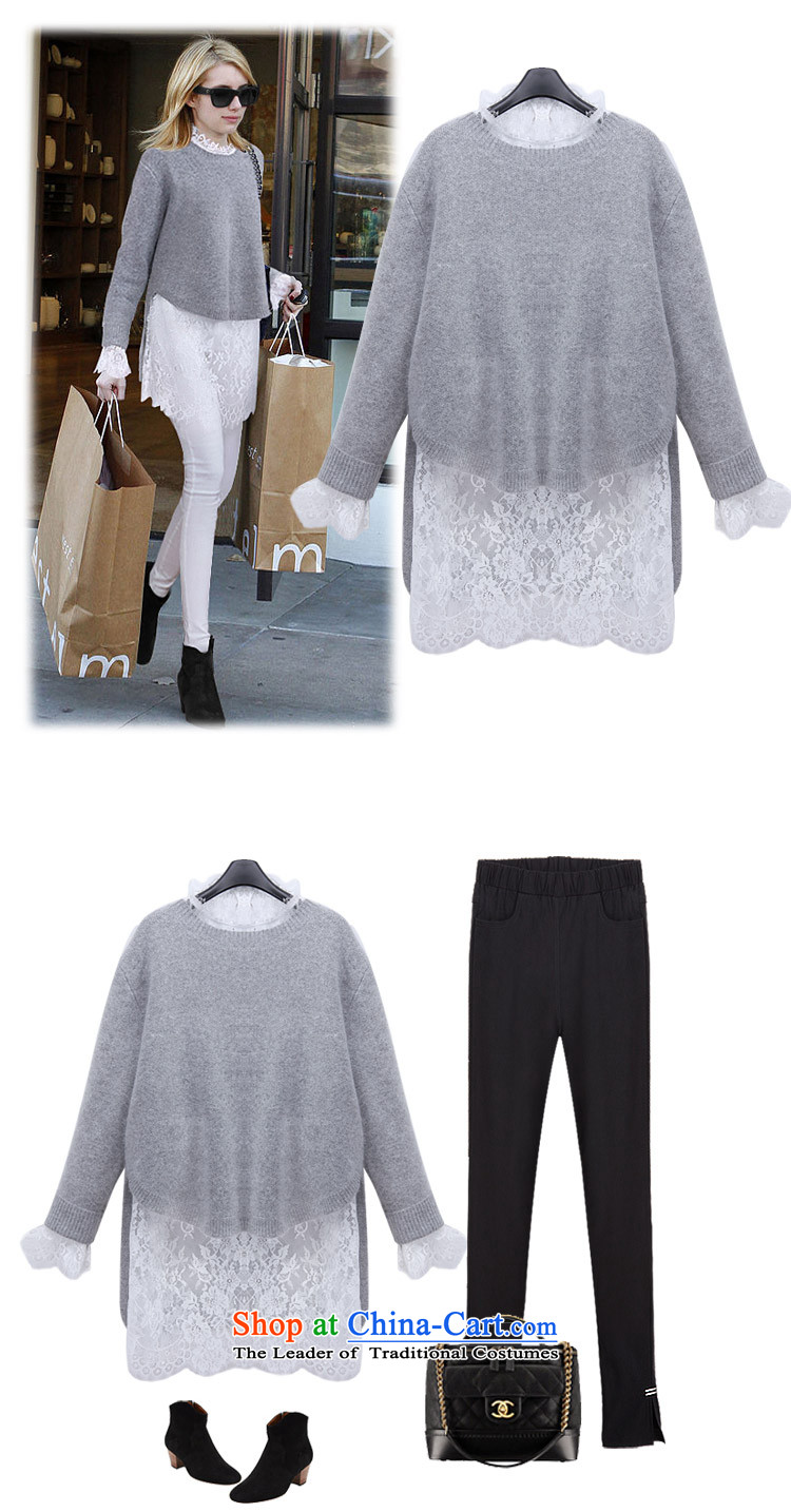 2015 Fall/Winter Collections Korean version of large numbers of ladies thick MM loose, Hin thin, thick sweater thick sister 200 catties thick Knitted Shirt + lace skirt two kit two kits XXXXXL picture, prices, brand platters! The elections are supplied in the national character of distribution, so action, buy now enjoy more preferential! As soon as possible.