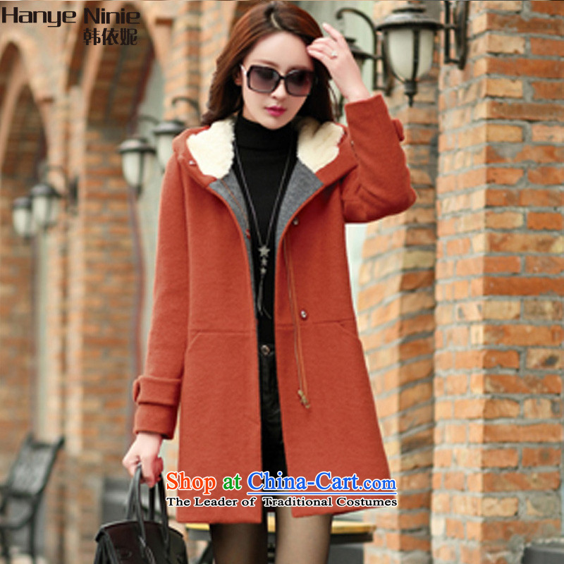 According to the Korea Women's 2015 Connie New Sau San? 8281 gross coats female brick-red L