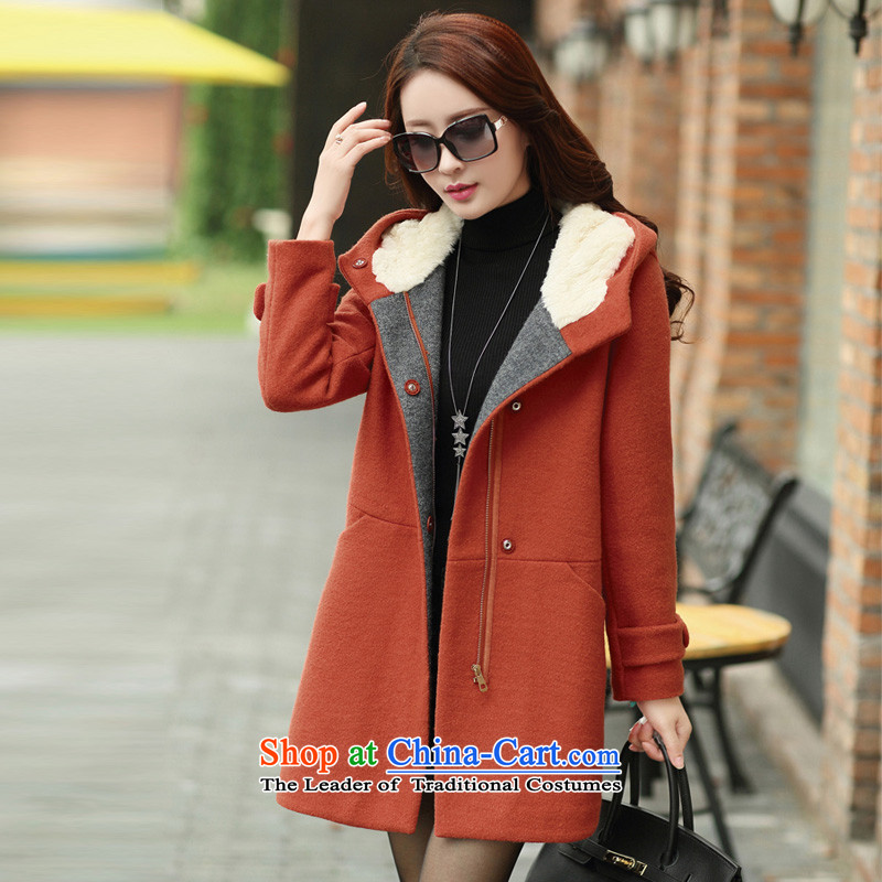 According to the Korea Women's 2015 Connie New Sau San? 8281 gross coats female brick-red , L, won by Stephanie (hanye ninie) , , , shopping on the Internet