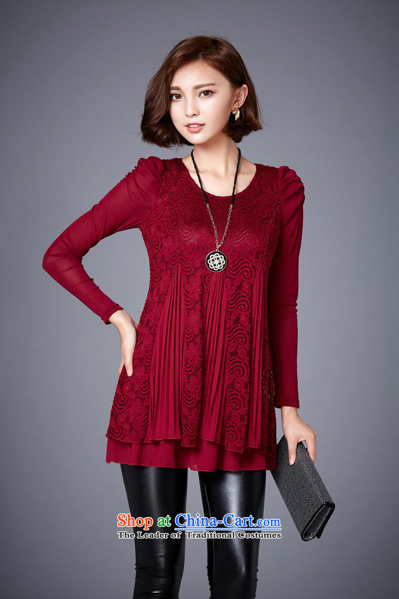 Gigi Lai Ki 2015 won the autumn and winter new larger female thick MM loose video thin plus lint-free, forming the dresses, wine red XXXL 964 pictures, prices, brand platters! The elections are supplied in the national character of distribution, so action, buy now enjoy more preferential! As soon as possible.