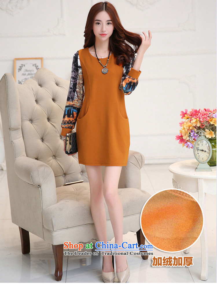 Mr ring bites 2015 autumn and winter new Korean version plus lint-free large thick women's long-sleeved stamp. long skirt 1268 ORANGE XXL picture, prices, brand platters! The elections are supplied in the national character of distribution, so action, buy now enjoy more preferential! As soon as possible.
