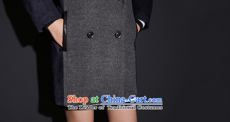 7 Huan? 2015 winter coats gross new stitching color long coats)? female gray M picture, prices, brand platters! The elections are supplied in the national character of distribution, so action, buy now enjoy more preferential! As soon as possible.