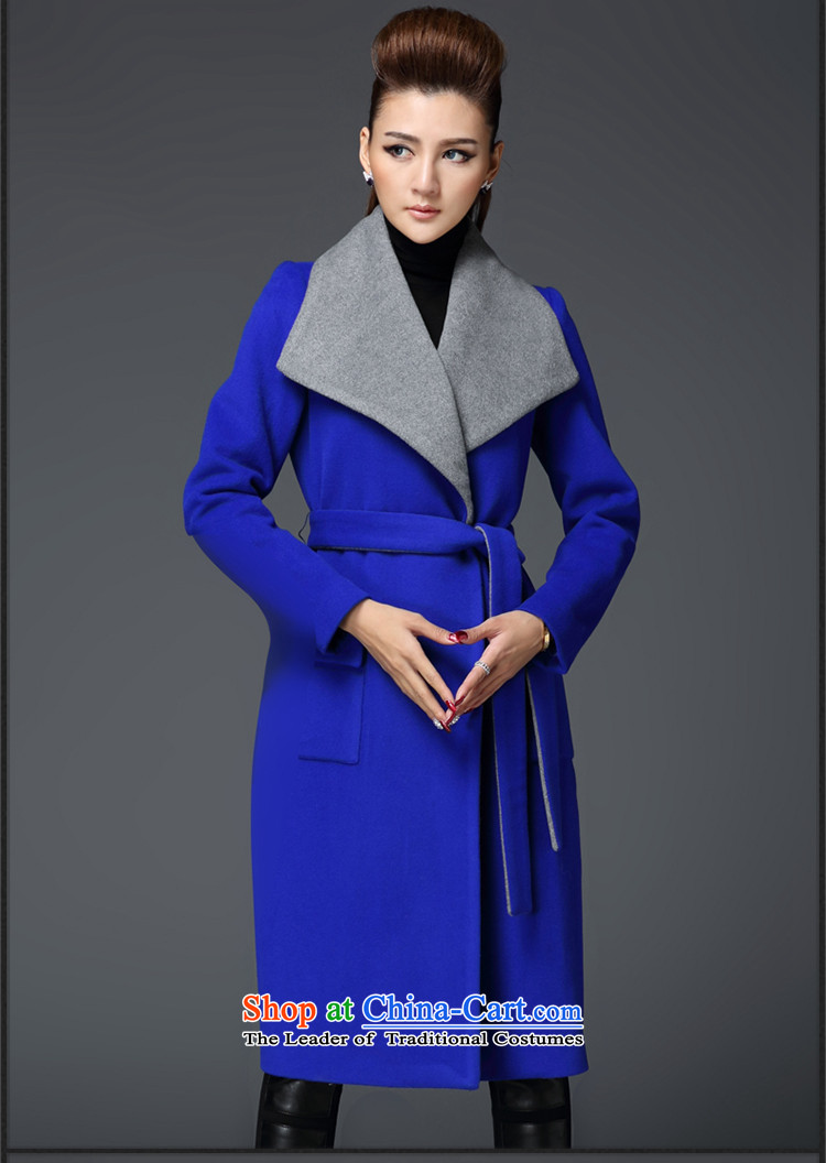 Meath Yang Jae-hyung, the original wing in long hair? 2015 winter new products long-sleeved Sau San tether gross? female blue jacket S picture, prices, brand platters! The elections are supplied in the national character of distribution, so action, buy now enjoy more preferential! As soon as possible.