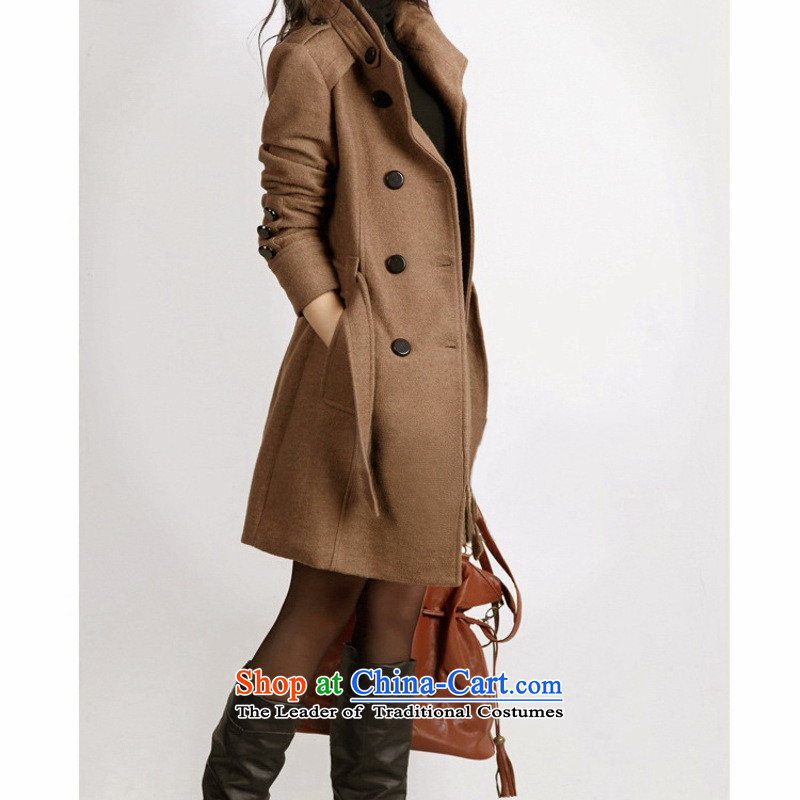 Min-a wool coat 2015 Fall/Winter Collections new larger gross girls jacket? long graphics thin collar Sau San gross and color coats 2XL,? Min KIOSK.... shopping on the Internet