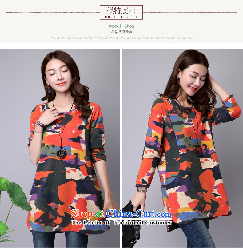 2015 Autumn and Winter Korea MEISUDI version of large numbers of ladies suit wild in the lint-free long loose reinforcement video thin solid long-sleeved T-shirt orange L picture, prices, brand platters! The elections are supplied in the national character of distribution, so action, buy now enjoy more preferential! As soon as possible.