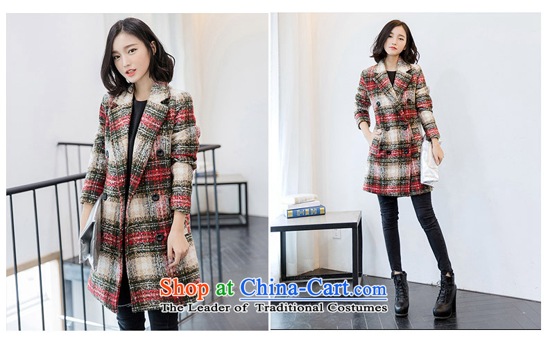 The 2015 autumn and winter qi new Korean female suit coats wool? for long temperament Sau San latticed gross red jacket of? XL Photo, prices, brand platters! The elections are supplied in the national character of distribution, so action, buy now enjoy more preferential! As soon as possible.