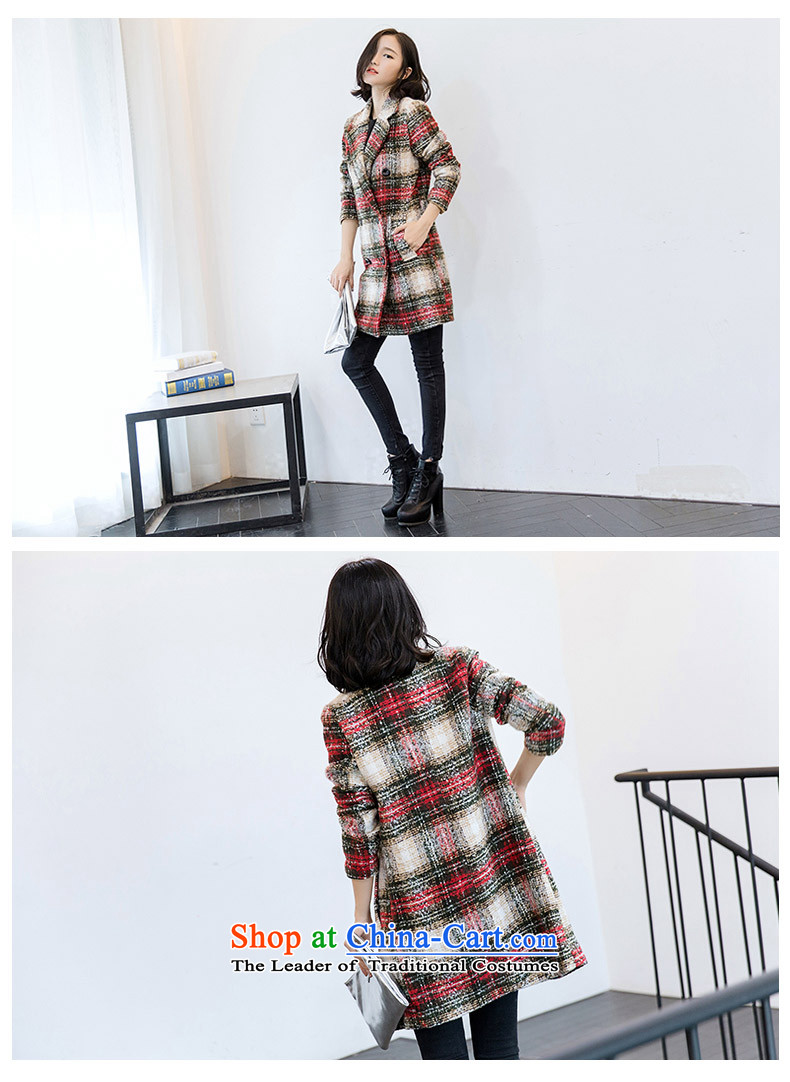 The 2015 autumn and winter qi new Korean female suit coats wool? for long temperament Sau San latticed gross red jacket of? XL Photo, prices, brand platters! The elections are supplied in the national character of distribution, so action, buy now enjoy more preferential! As soon as possible.