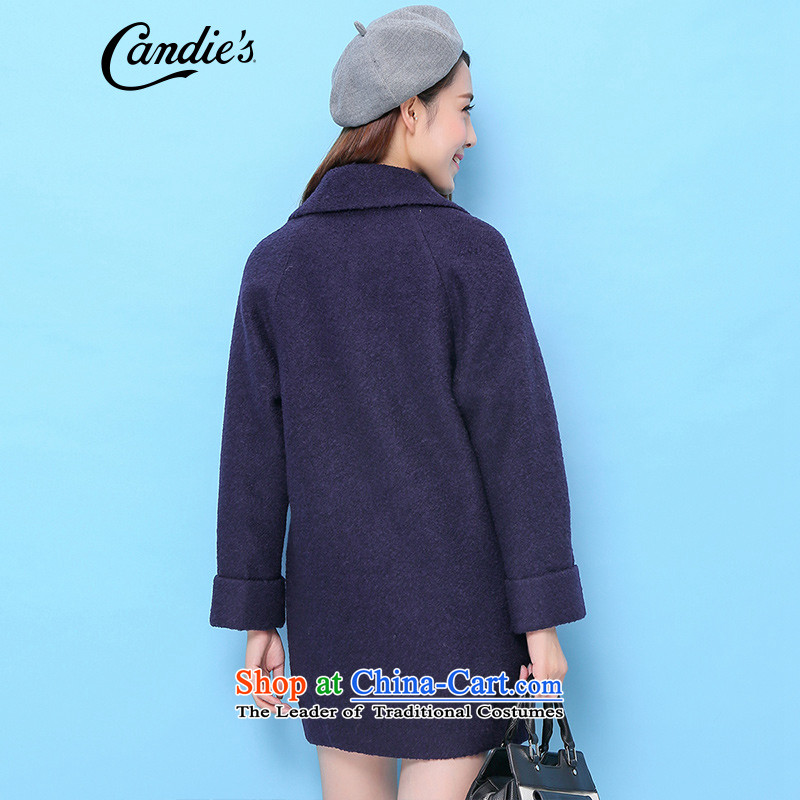 La Chapelle candies2015 winter New Pure Color Weaving in the rotator cuff-long hair? coats female navy S,la chapelle,,, shopping on the Internet